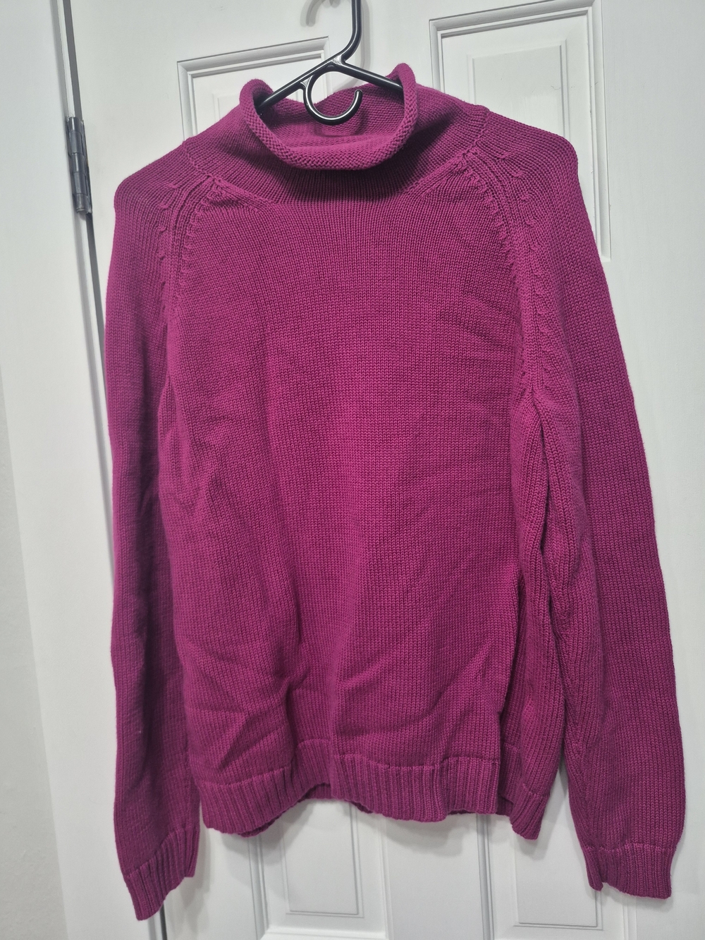 Lands' End Magenta Cowl Neck Sweater